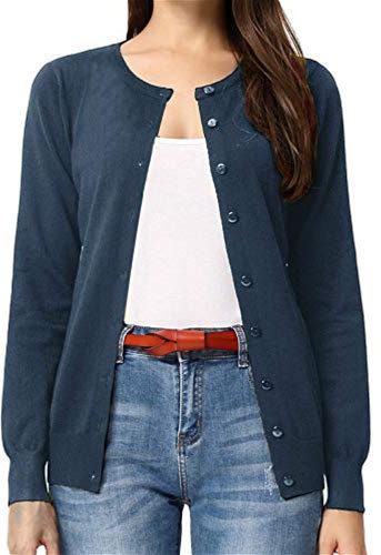 Grace Karin Women's Long Sleeve Button Down Classic Sweater Knit Cardigan